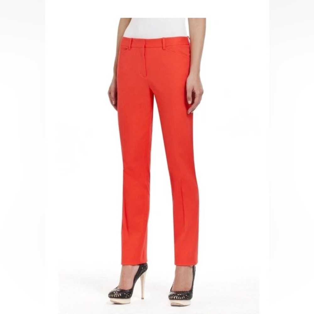 BCBGMaxAzria Monica Festival Ready Orange Straight Leg Pants - Picture 3 of 11